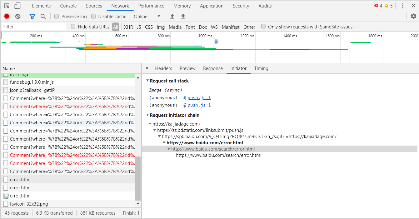 Check previous requests from Request initiator chain